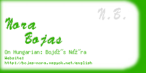 nora bojas business card